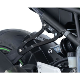 R&G Racing Exhaust Hanger w/Footrest Blanking Plate (Kit) Black for Kawasaki Z900 17-20