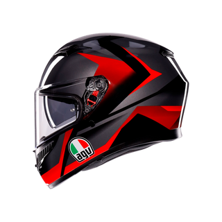 AGV K3 Striga Hemet - Matt Black/Grey/Red