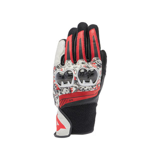 Dainese Mig 3 Unisex Leather Gloves - Black/Red-Spray/White