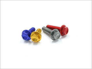 DRC Aluminum M6 Red Flange Bolts 30mm - Pack of 4