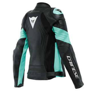 Dainese Racing 4 Lady Leather Jacket - Black/Aqua-Green