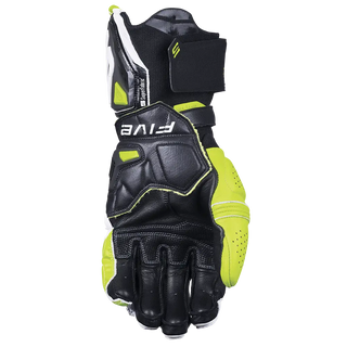 Five RFX-1 EVO Racing Gloves - White/Fluro-Yellow