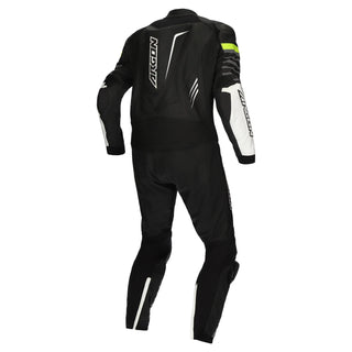 Argon Pursuit One-Piece Leather Race Suit - Black / White / Yellow