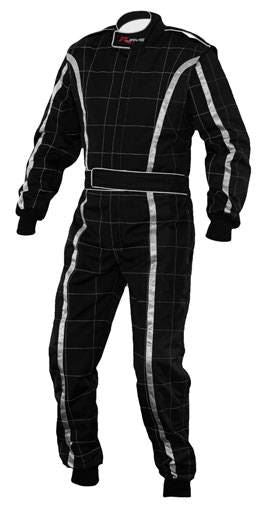 Rjays Racestar Level 2 Kart Suit - Black/Silver/Black