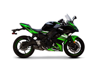 Two Brothers Racing Kawasaki Ninja 650 S1R Carbon Fiber+Stainless Steel Full System (17-23) Black