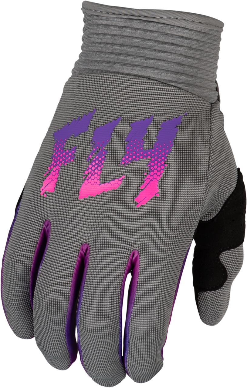 Fly Racing 2024 F-16 Youth Gloves - Grey Pink Purple