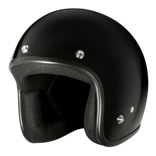 M2R 225 With Peak Open Face Motorcycle Helmet - Black