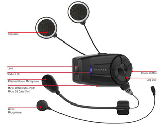 Sena 10C-EVO Bluetooth Comms, Camera w HD Speakers - No FM radio