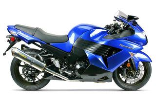 Two Brothers Racing Kawasaki Dual ZX-14R M2 (2006-2007) Black Carbon Slip-On System