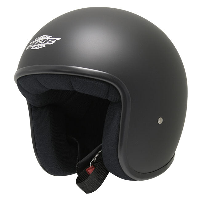 M2R No Peak Custom FG Open Face Motorcycle Helmet - Matt Black