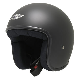 M2R No Peak Custom FG Open Face Motorcycle Helmet - Matt Black