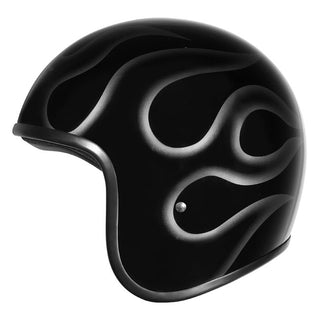 M2R Flamed PC-5 Custom FG Open Face Motorcycle Helmet - Black