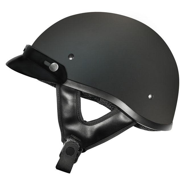 M2R Rebel Shorty With Peak Open Face Motorcycle Helmet - Matt Black