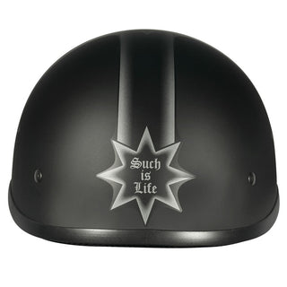 M2R Rebel Shorty Last Stand PC-5F Open Face Motorcycle Helmet - Matt Black