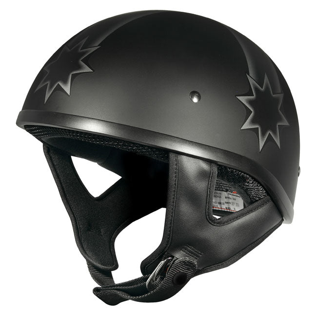 M2R Rebel Shorty Last Stand PC-5F Open Face Motorcycle Helmet - Matt Black