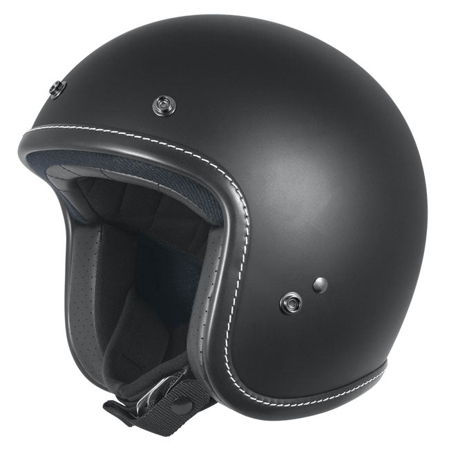 Dririder Vintage Custom FG Motorcycle Open Face Helmet -  Matte Black
