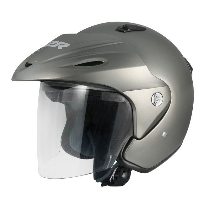 M2R 290 Open Face Motorcycle Helmet - Titanium