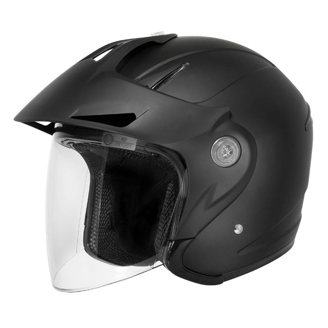 Dririder Freedom J2P Motorcycle Open Face Helmet - Matte Black