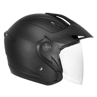 Dririder Freedom J2P Motorcycle Open Face Helmet - Matte Black