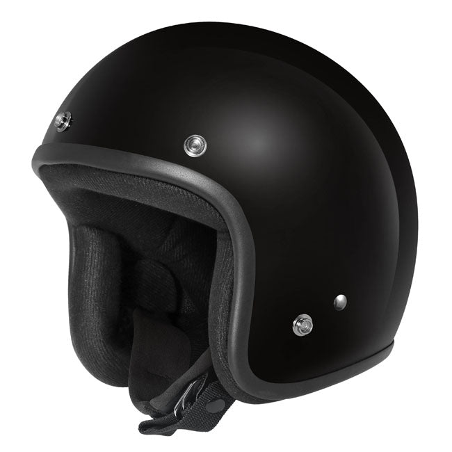 Dririder Base Motorcycle Open Face Road Helmet - Black