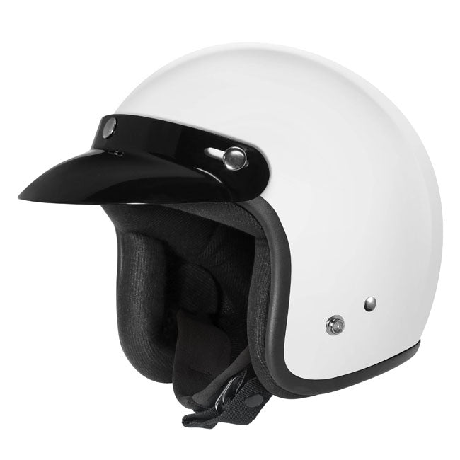 Dririder Base Motorcycle Open Face Road Helmet - White