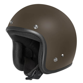 Dririder Base Motorcycle Open Face Road Helmet - Matte Brown