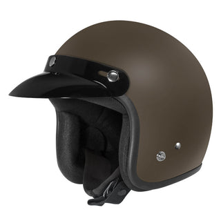 Dririder Base Motorcycle Open Face Road Helmet - Matte Brown