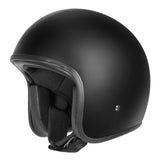 Dririder Base Motorcycle Open Face Road Helmet - Bones Matte Black No Studs