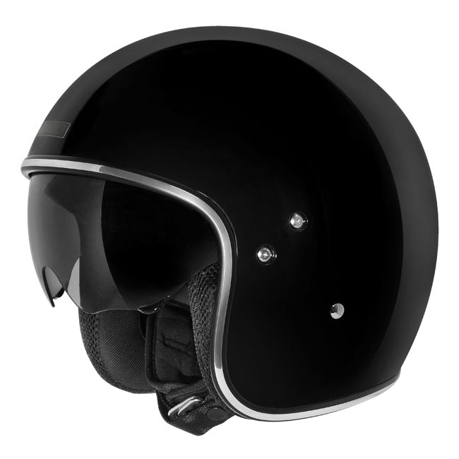 Dririder Highway Motorcycle Open Face Helmet - Black
