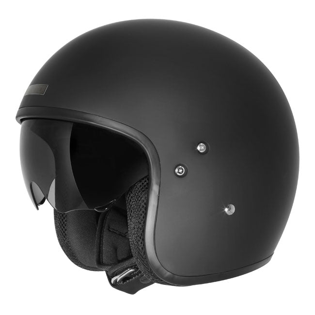 Dririder Highway Motorcycle Open Face Helmet -  Matte Black