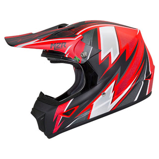 M2R Youth Thunder PC-1F Motorcycle Youth Helmet - Red