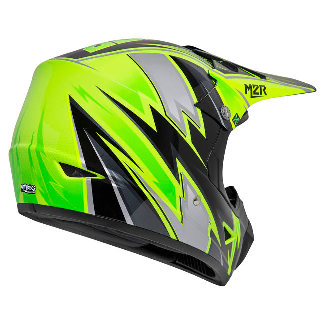 M2R Youth Thunder PC-3 Motorcycle Youth Helmet - Hi-Vis