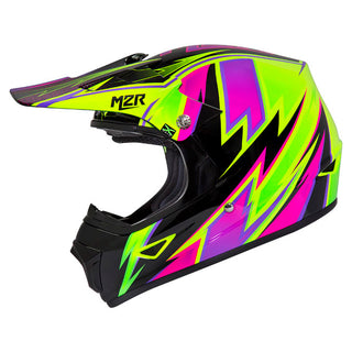 M2R Youth Thunder PC-7 Motorcycle Youth Helmet - Pink