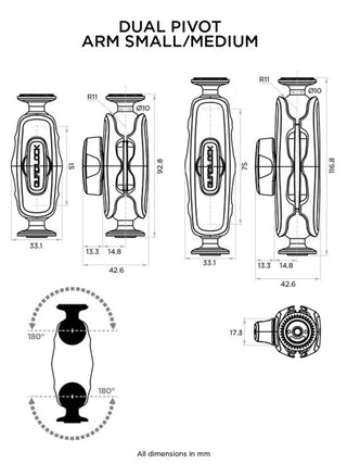 Quad Lock 360 Dual Pivot Arm - Small Version