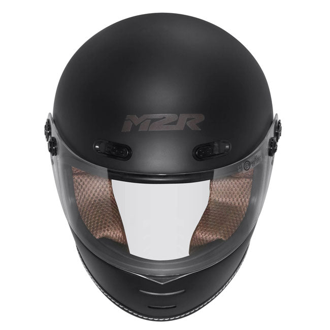 M2R Bolster F-9 Motorcycle Helmet - Matt Black