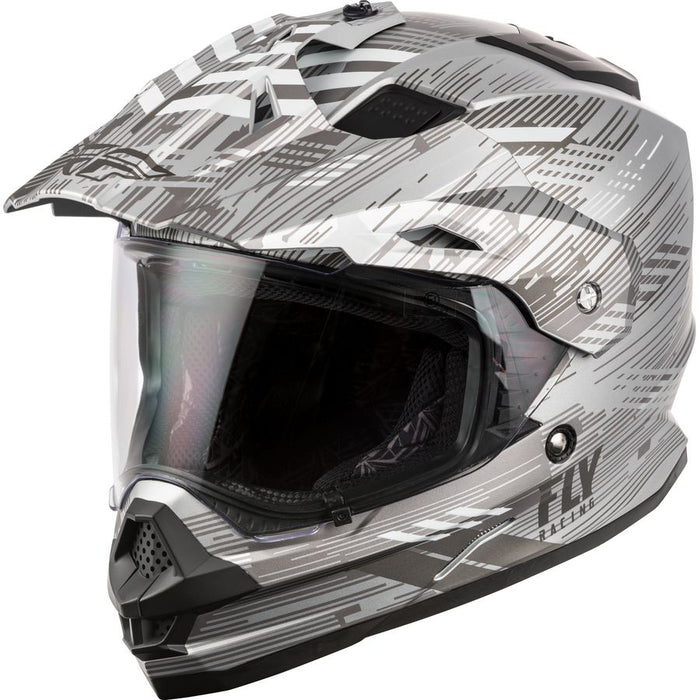 Fly Racing Trekker Quantum Motorcycle Helmet - Matte Grey/Dark Grey/Black