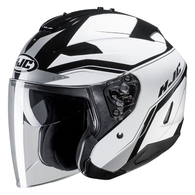 HJC IS-33 II Korba MC-10 Open Face Motorcycle Helmet - White/Black