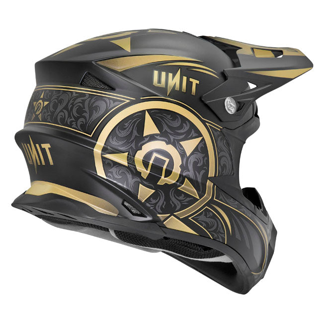 M2R EXO Unit Victorian PC-9F Motorcycle Helmet - Gold