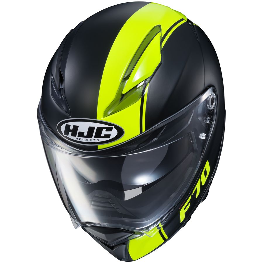 HJC F70 Mago MC-4HSF Motorcycle Helmet - Black/Hi-Viz