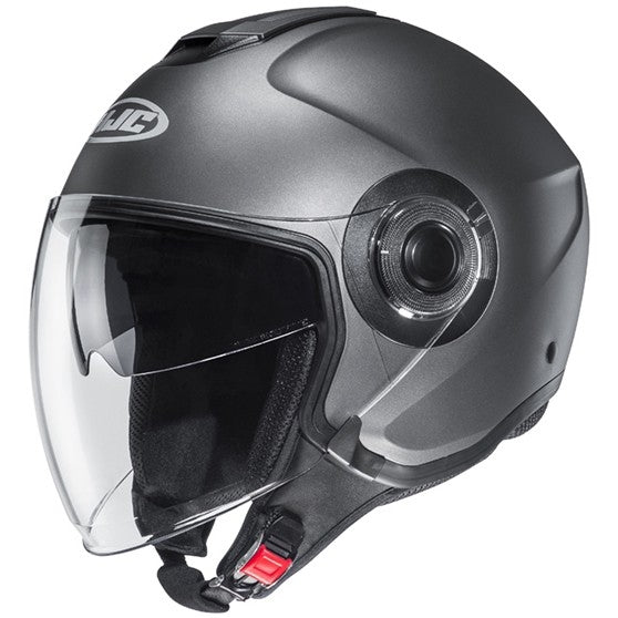 HJC i40 Open Face Motorcycle Helmet - Semi-Flat Titanium
