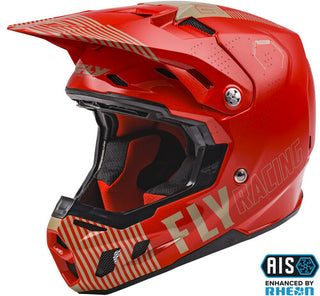 Fly Racing Formula CC Primary Motorcycle Helmet - Red/Khaki