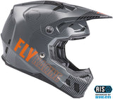 Fly Racing Youth Formula CC Primary Motorcycle Helmet - Grey/Orange