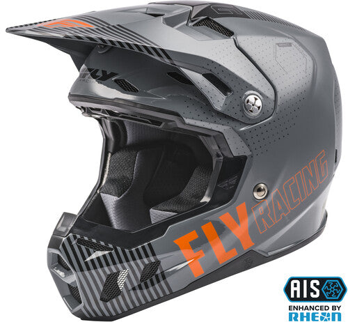 Fly Racing Youth Formula CC Primary Motorcycle Helmet - Grey/Orange