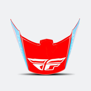 Fly Racing Kinetic Straight Edge Replacement Helmet Peak - Red/White/Blue