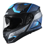 SMK Gullwing Tekker Motorcycle Modular Helmet (MA265) - Matte Blue