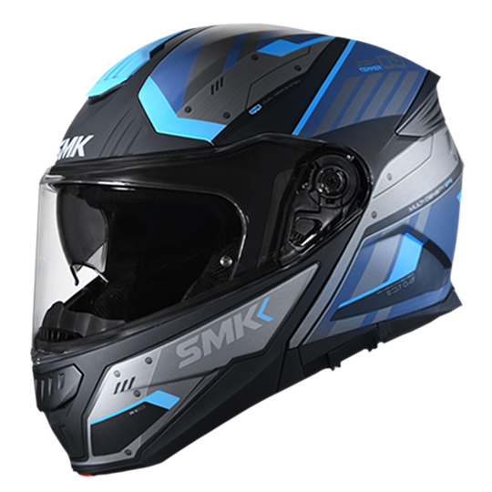 SMK Gullwing Tekker Motorcycle Modular Helmet (MA265) - Matte Blue