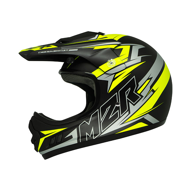 M2R MX2 Junior Bolt PC-3F Youth Motorcycle Helmet - Hi Vis