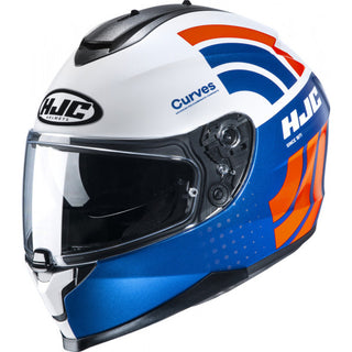 HJC C70 Curves MC4HSF Motorcycle Helmet - White/Red/Blue