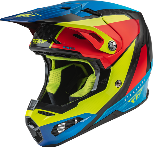 FLY Racing Formula Carbon Helmet Prime Hi-Vis Blu Red Carbon
