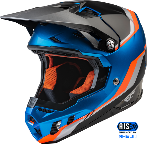 Fly Racing Formula Carbon Composite Driver Motorcycle Helmet - Blue Orange Black
